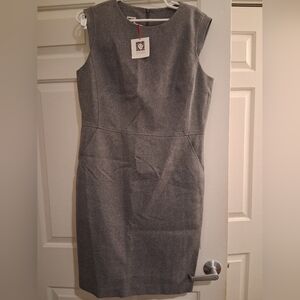 Anne Klein Sheath Dress Grey Melange Size 14 NWT